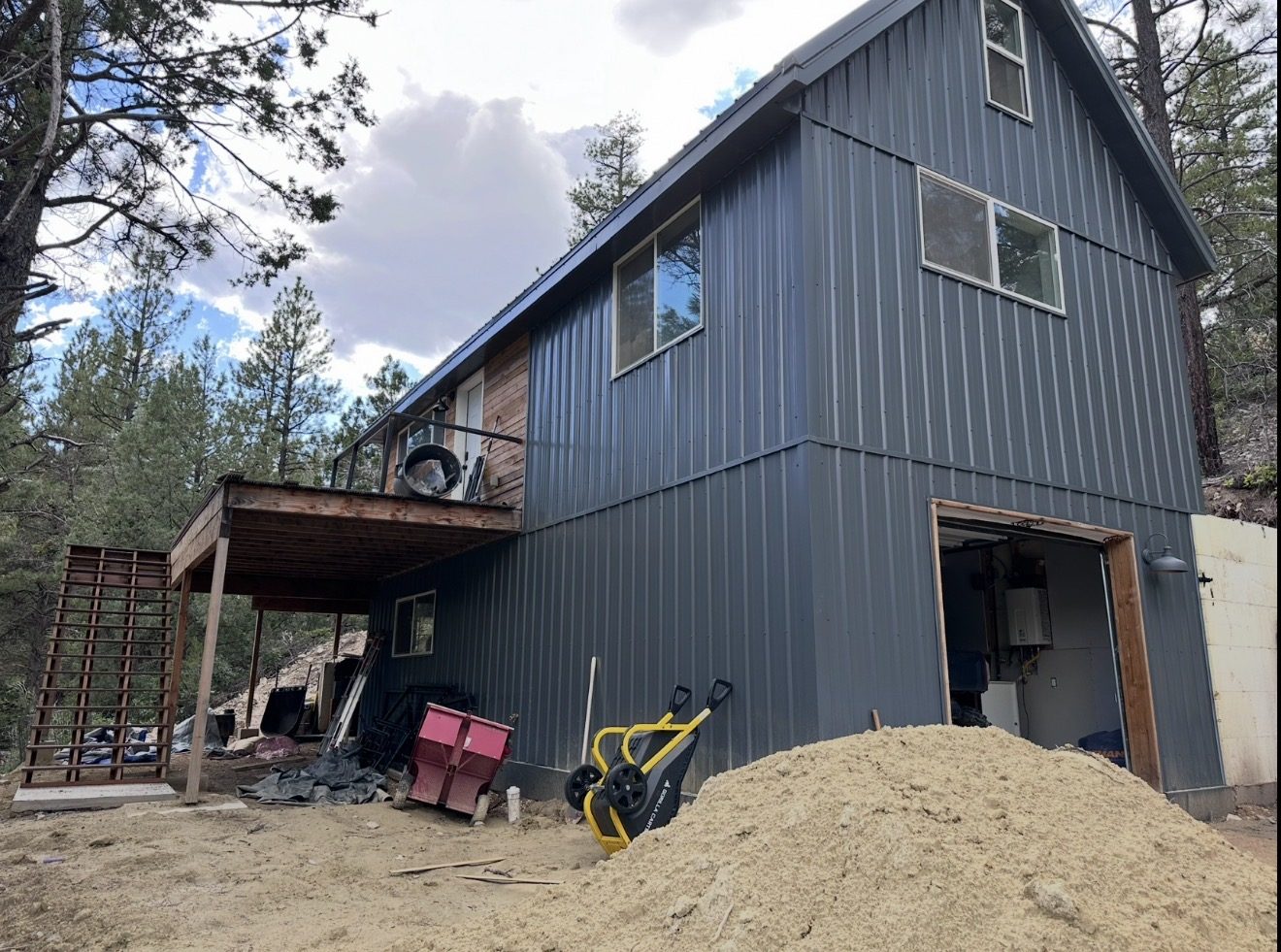 Mountain cabin near Zion National Park with new dark steel siding